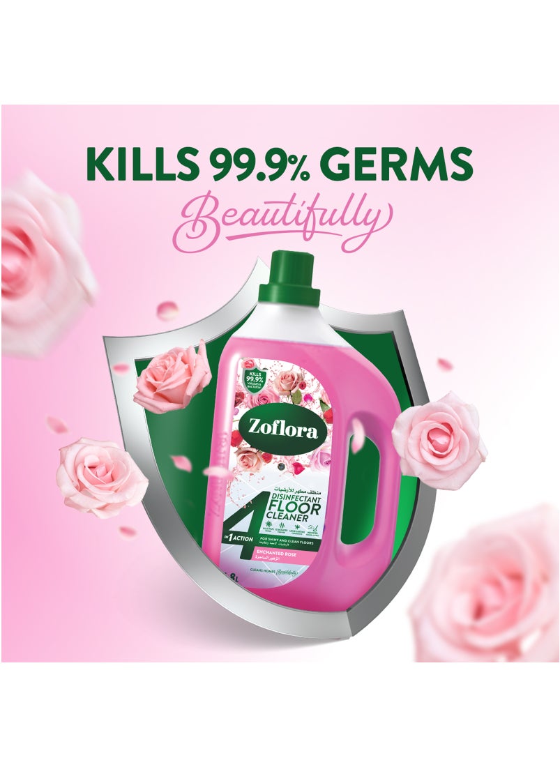Zoflora 4 In 1 Disinfectant Floor Cleaner Enchanted Rose 1.8L  - Image 2