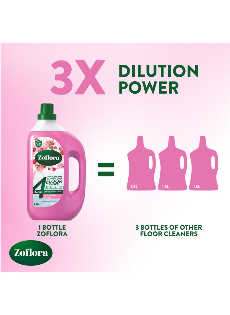 Zoflora 4 In 1 Disinfectant Floor Cleaner Enchanted Rose 1.8L  - Image 5
