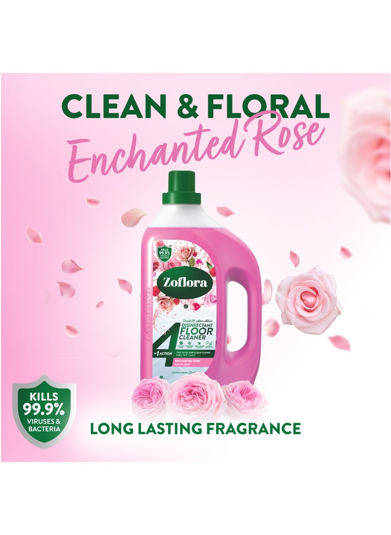 Zoflora - 4 In 1 Disinfectant Floor Cleaner Enchanted Rose 1.8L - Image 1
