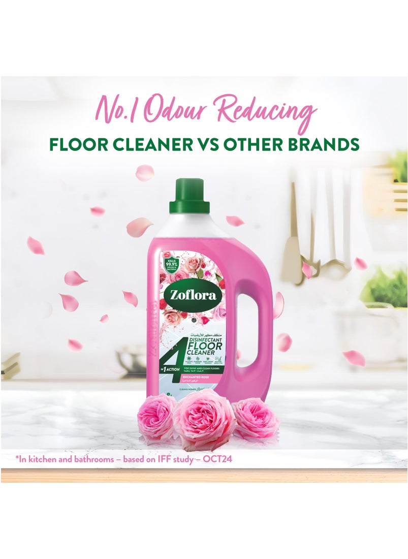 Zoflora - 4 In 1 Disinfectant Floor Cleaner Enchanted Rose 1.8L - Image 1