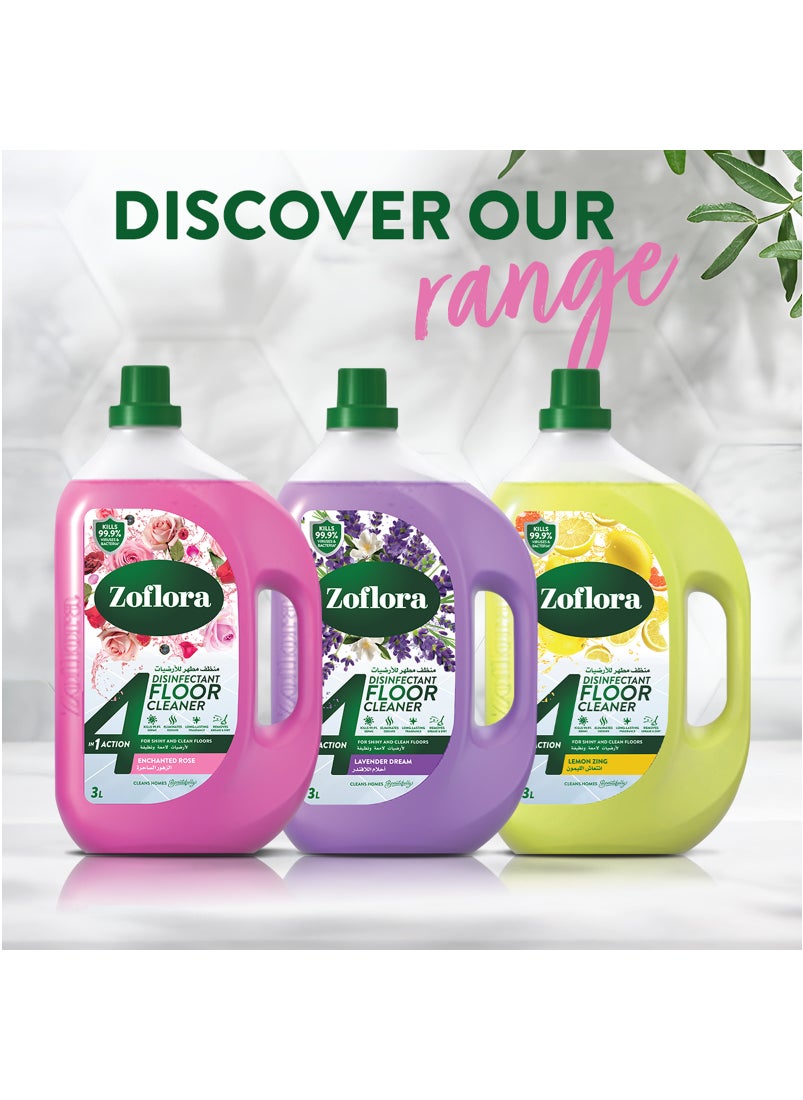 Zoflora - 4 In 1 Disinfectant Floor Cleaner Enchanted Rose 1.8L - Image 1