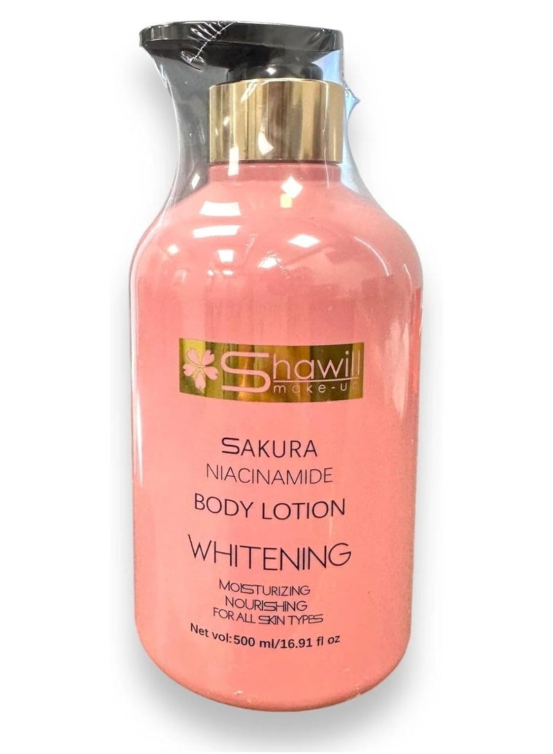 Shawill لوشن شاويل ساكورا نياسيناميد للتفتيح 500 مل - Image 3
