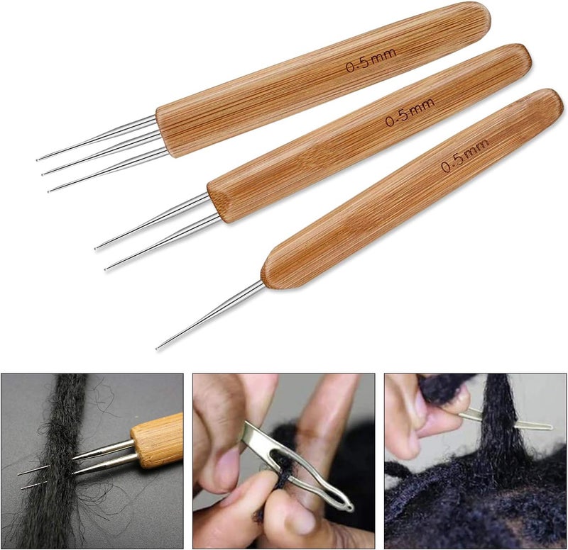 Augsun Dreadlock Crochet Hook Tool,Braid Hair Dreadlocks Needle, Interlocking Tool for Locs,Weaving Crochet for Braid Craft Knitting Needles (0.5mm) - Image 4