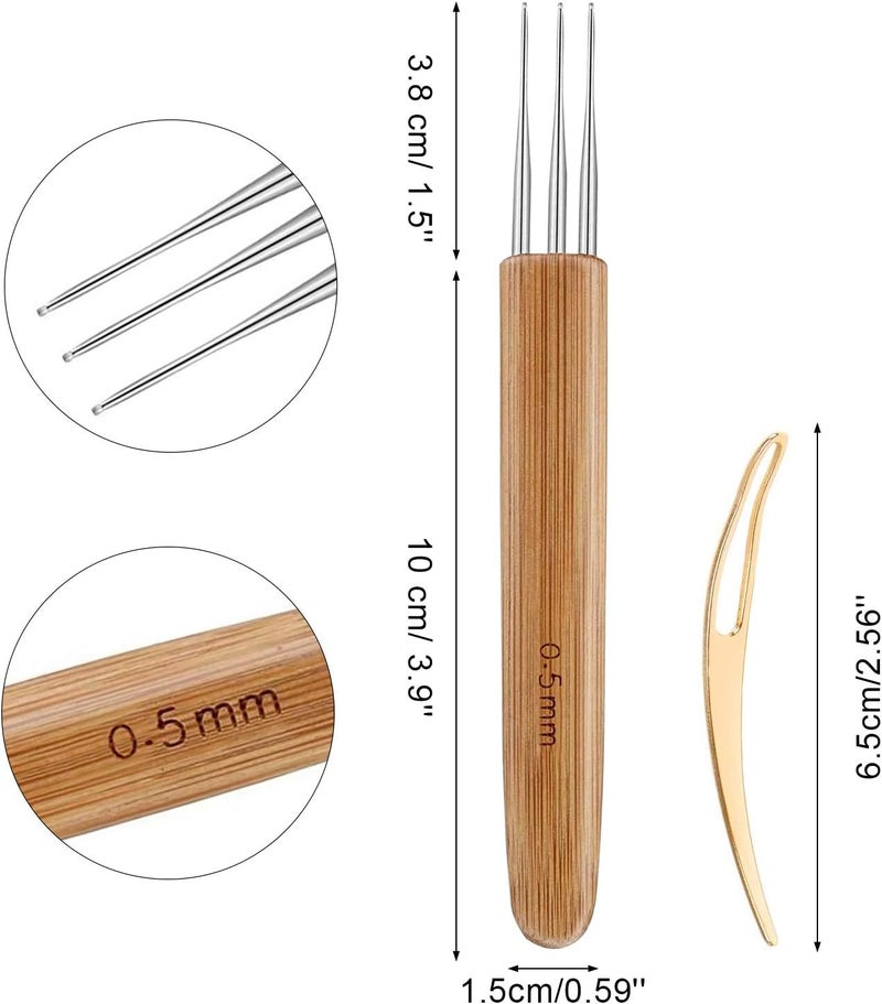 Augsun Dreadlock Crochet Hook Tool,Braid Hair Dreadlocks Needle, Interlocking Tool for Locs,Weaving Crochet for Braid Craft Knitting Needles (0.5mm) - Image 2