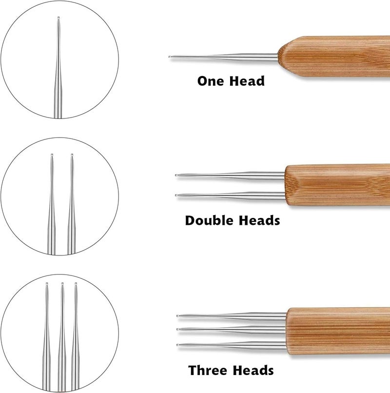 Augsun Dreadlock Crochet Hook Tool,Braid Hair Dreadlocks Needle, Interlocking Tool for Locs,Weaving Crochet for Braid Craft Knitting Needles (0.5mm) - Image 3
