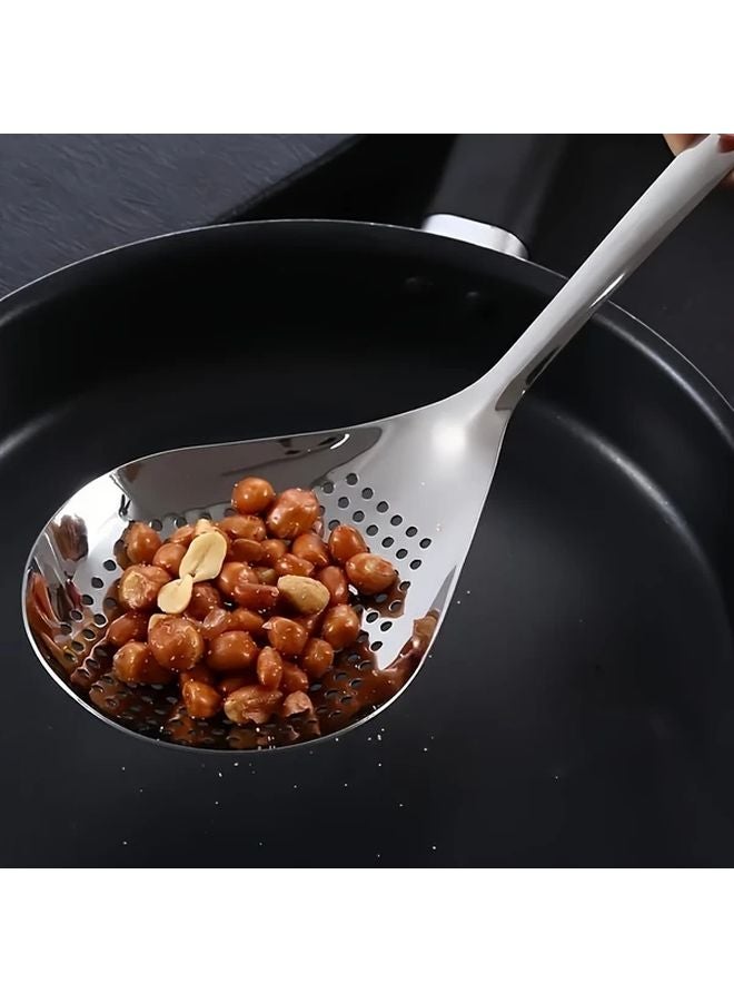 Stainless Steel Colander Spoon Strainer Skimmer With Handle Size M Kitchen Utensil - Image 2