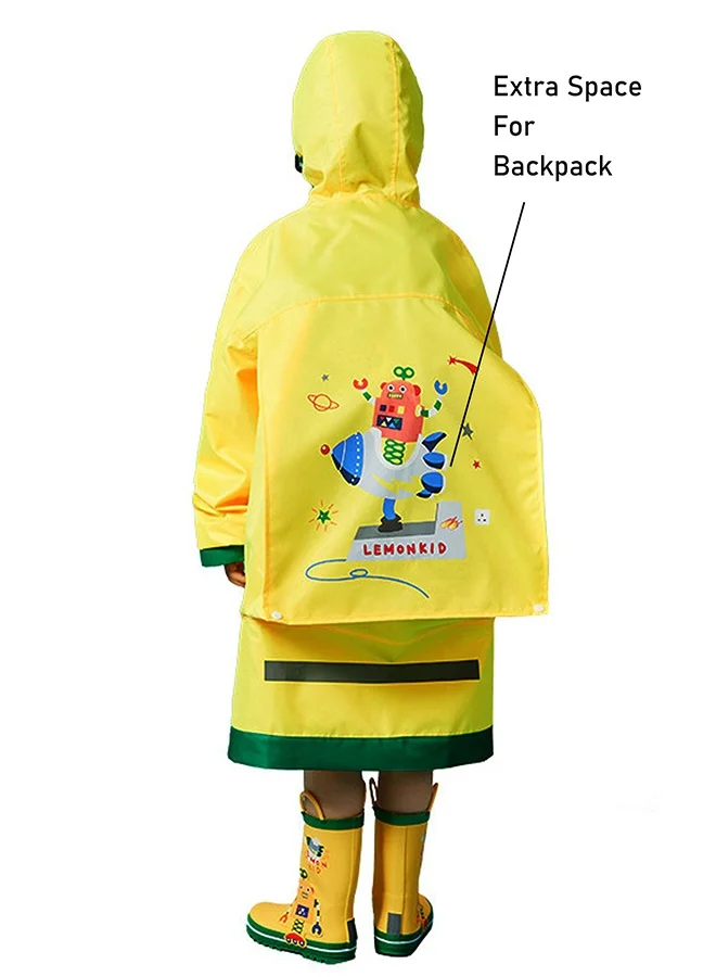 LITTLE SURPRISE BOX Little Surprise Box, Yellow Robot knee length raincoat for kids-L