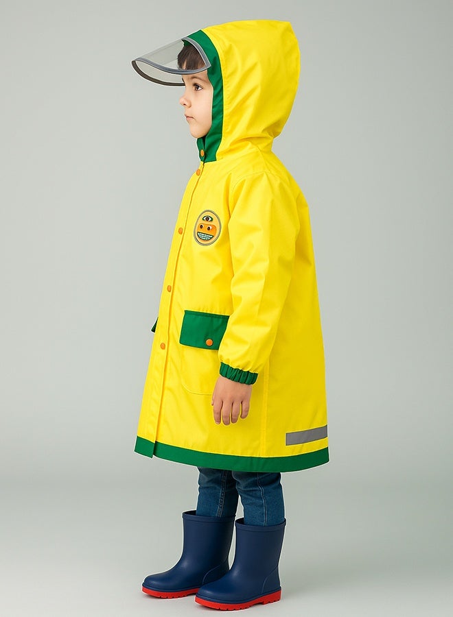 LITTLE SURPRISE BOX Little Surprise Box, Yellow Robot knee length raincoat for kids-L - Image 2