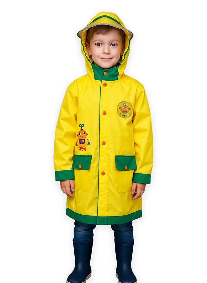 LITTLE SURPRISE BOX Little Surprise Box, Yellow Robot knee length raincoat for kids-L