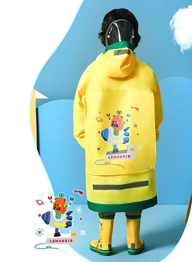 LITTLE SURPRISE BOX Little Surprise Box, Yellow Robot knee length raincoat for kids-L