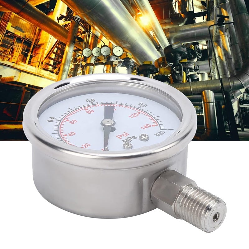 Stainless Steel Pressure Gauge 0 1 0MPa M14x1 5 Thread Industrial PSI Water Meter - Image 3