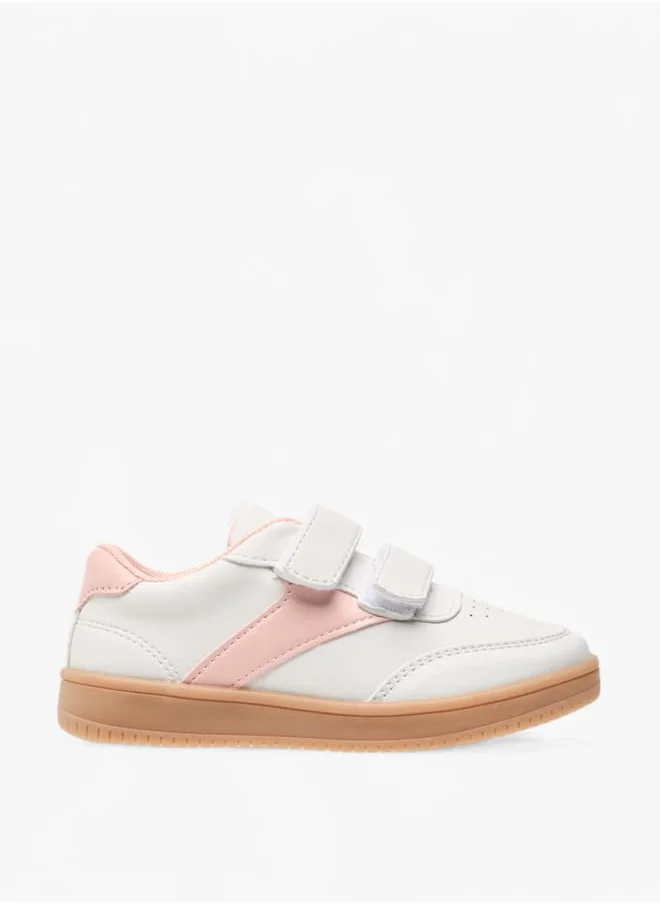 جونيورز Girls Colourblock Sneakers with Hook and Loop Closure