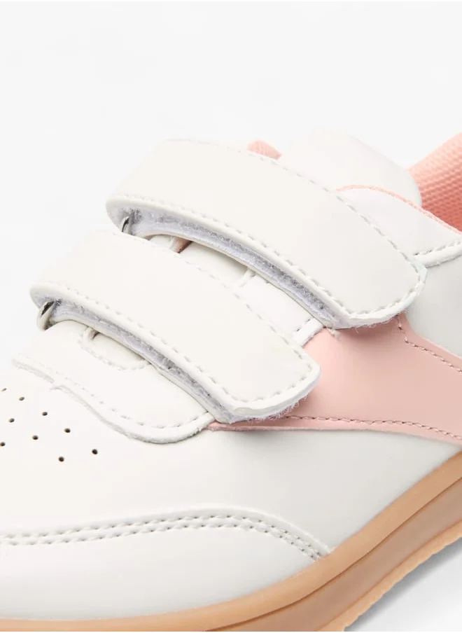 جونيورز Girls Colourblock Sneakers with Hook and Loop Closure