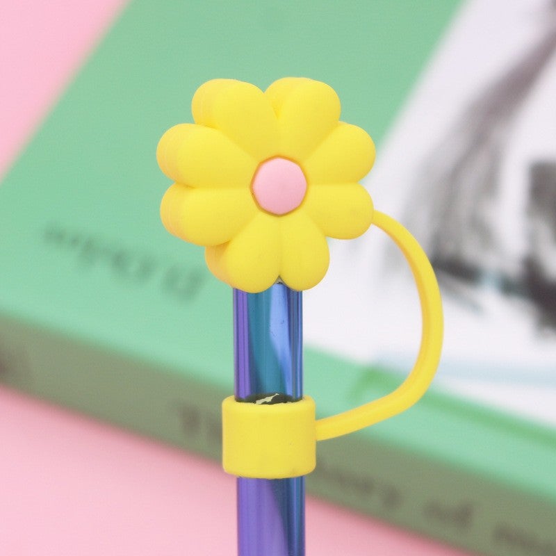 Soft Glue 7 8 10Mm Straw Cap Silicone Cute Cartoon Doll Straw Plug Pvc Stereo Dustproof Straw Cap - Image 1