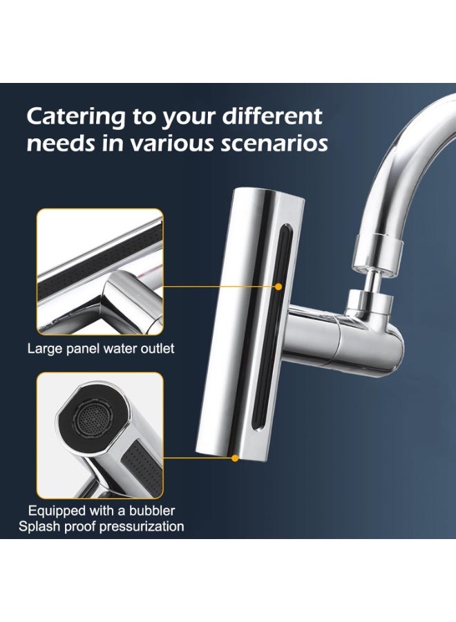 Relex Kitchen Faucet With Pull Down Sprayer, 4 in 1 360° Rainfall Waterfall Sink Faucet, Single Handle 4 Function - Image 4