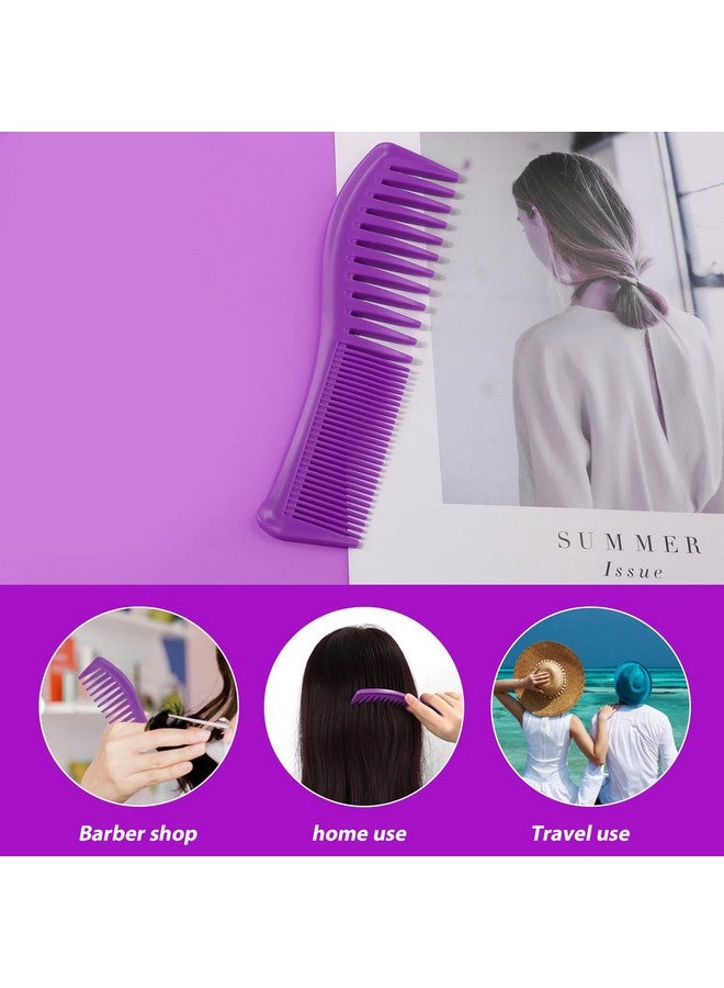 KINBOM 2Pcs Hair Combs Plastic Hairstyle Comb Large Tooth&Fine Tooth Comb Barber Comb For Men Women Combing Hairstyling Trimming Cutting Barber (Purple) - Image 4