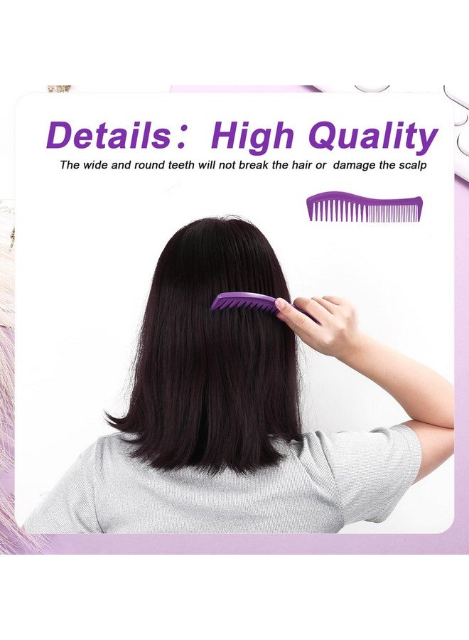 KINBOM 2Pcs Hair Combs Plastic Hairstyle Comb Large Tooth&Fine Tooth Comb Barber Comb For Men Women Combing Hairstyling Trimming Cutting Barber (Purple) - Image 5