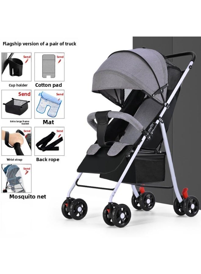 ORiTi Lightweight, Foldable, Can Sit Or Lie Down, Easily Retracted With Just One Click - Grey - Image 1