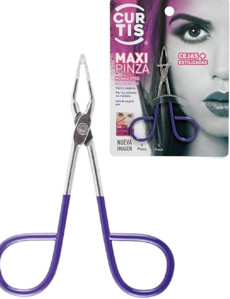 PROFESSIONAL Salon TWEEZERS with Easy Scissor Handle The BEST PRECISION EYEBROW TWEEZERS MenWomen PORTABLE Beauty tool for facial Hair Ingrown Hair Blackhead Purple MADE IN MEXICO UPDATED
