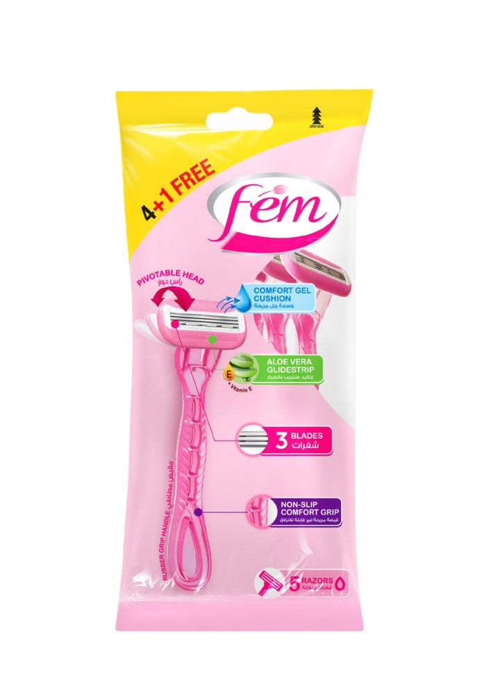 Fem Razor Buy fem 4+1 Triple Blade Disposable Razors With Aloe Vera for Soothing ...