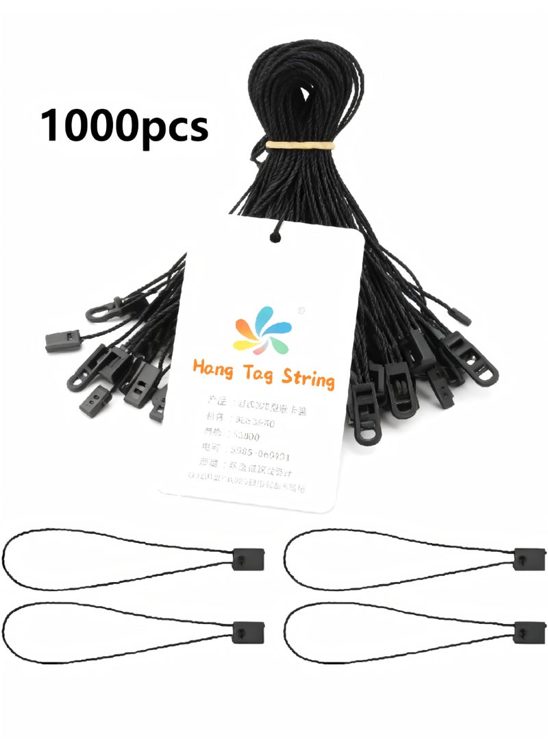 1000 Pcs Hang Tag String 7 Inch Nylon String Snap Lock Pin Loop Fastener Hook Ties Easy and Fast to Attach (Black)No Card - Image 1