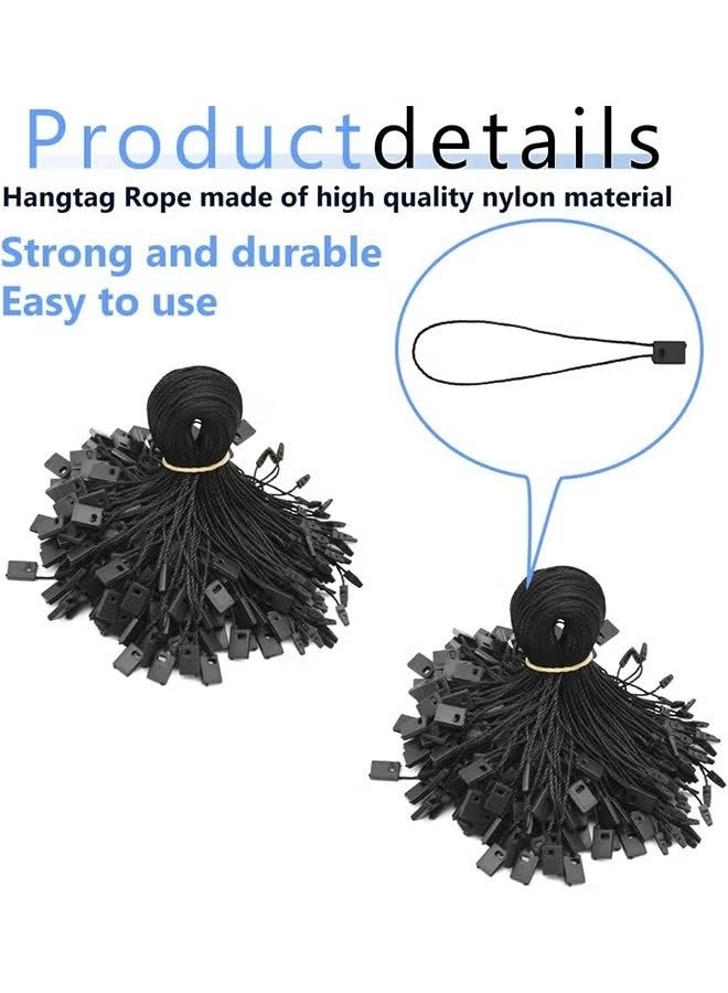 1000 Pcs Hang Tag String 7 Inch Nylon String Snap Lock Pin Loop Fastener Hook Ties Easy and Fast to Attach (Black)No Card - Image 3