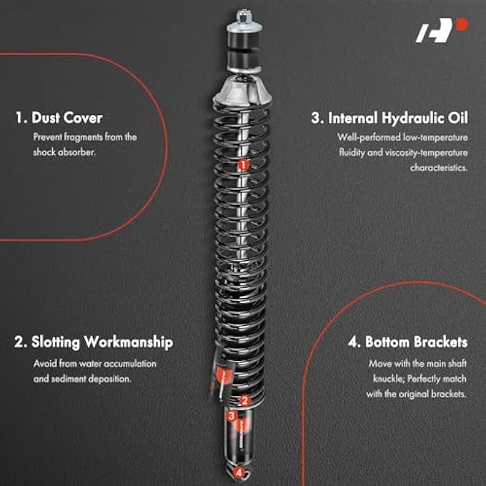 A-Premium Rear Pair 2 Complete Strut And Coil Spring Assembly Compatible With Ford F150 F150 19972003 F150 Heritage 2004 4Wd Only Driver And Passenger Side - Image 4