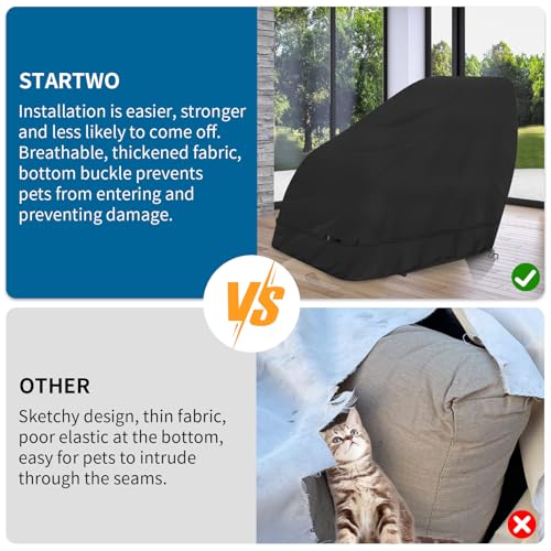 STARTWO Dustproof Thickened Massage Chair Cover Waterproof Zero Gravity Armchair Covers 420D Oxford Cloth Game Recliner Protective,Fits RealRelax Most brands of Massage Chairs(Black 63*39.5*55.5 in) - Image 4