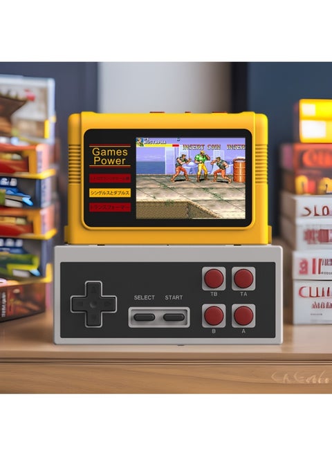 Core Fruit TV Game Machine Classic Nostalgic Plug Yellow Card HD AV Line Output Interface Fc Red And White Machine-Product Color:Yellow-Model:k20