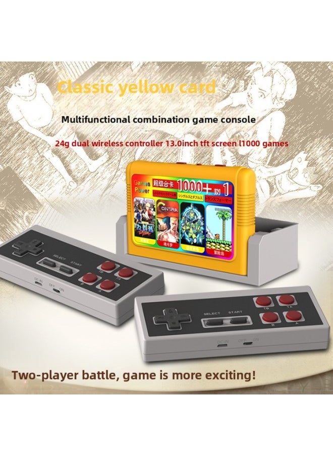 Generic - Core Fruit TV Game Machine Classic Nostalgic Plug Yellow Card HD AV Line Output Interface Fc Red And White Machine-Product Color:Yellow-Model:k20 - Image 1