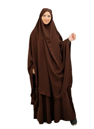 عباية بأكمام طويلة مع حجاب بني - pzsku/Z9ECF08135F48B3FAE17EZ/45/_/1661076958/39c4037e-7803-448f-ae5f-2f6dcc3e6334