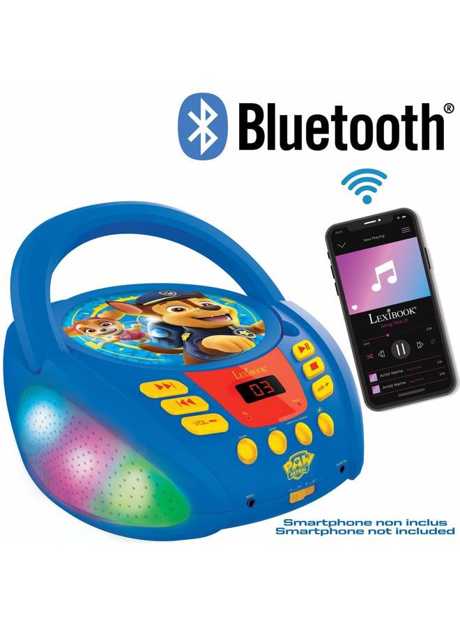Lexibook Paw Patrol - Bluetooth CD player for kids – Portable, Multicoloured light effects, Microphone jack, Aux-in jack, AC or battery-operated, Girls, Boys, Blue/Red, RCD109PA - Image 5