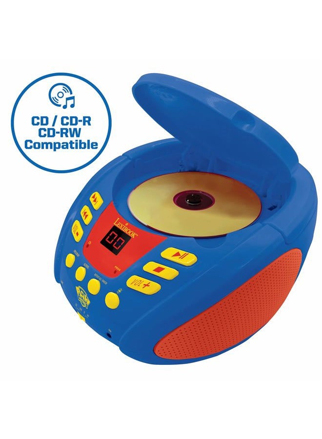 Lexibook Paw Patrol - Bluetooth CD player for kids – Portable, Multicoloured light effects, Microphone jack, Aux-in jack, AC or battery-operated, Girls, Boys, Blue/Red, RCD109PA - Image 2