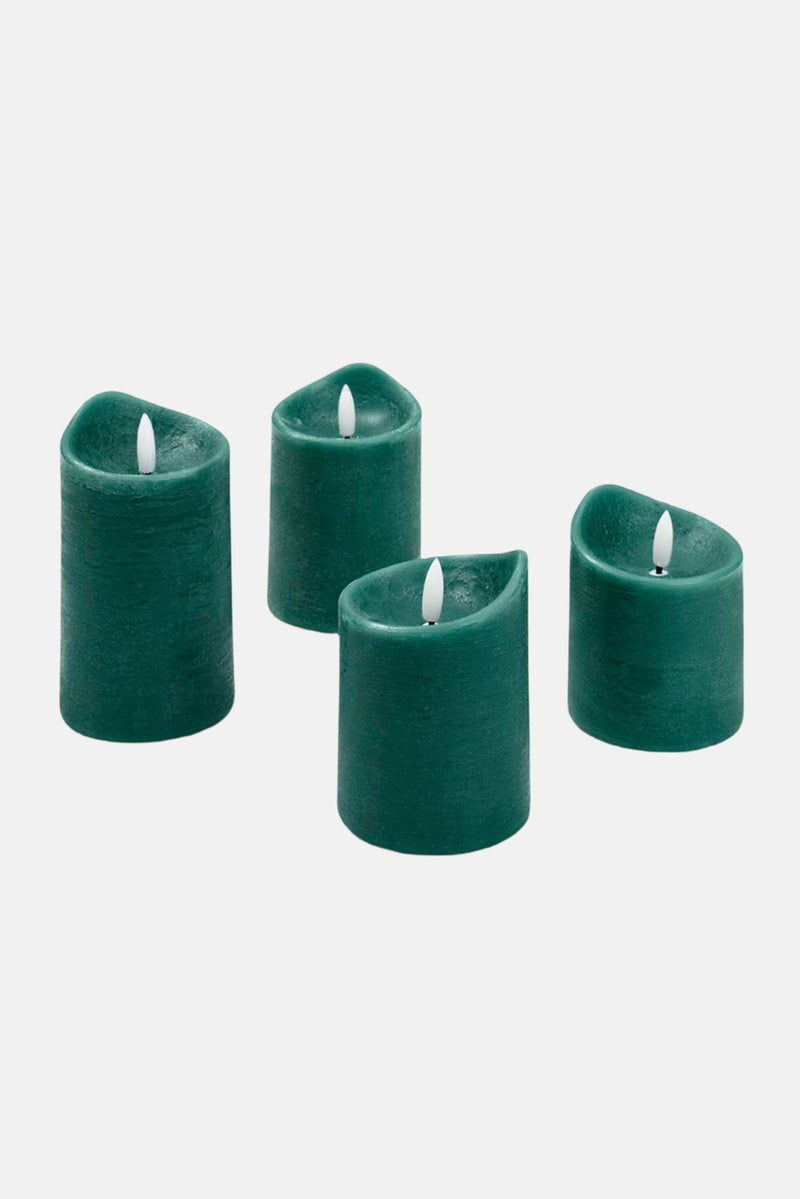 Tchibo 4 Piece Of Led Real Wax Candles, Green  - Image 2