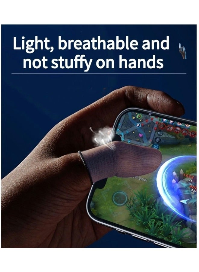 قفازات كم إصبع الألعاب المكونة من 4 قطع - كم إصبع الألعاب 0.3 مم كم إبهام غير ملحوم من الألياف للألعاب المحمولة مقاومة للعرق ل PUBG / Cod / LOL / ROS Gaming Finger Sleeve (مع صندوق) - Image 4