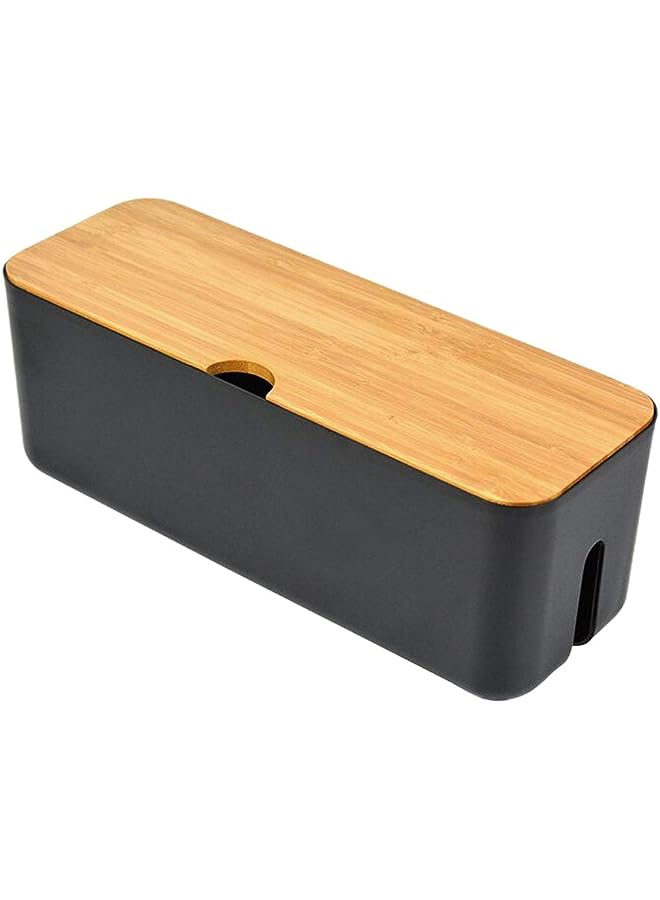 Yardwe صندوق إدارة الكابلات ومنظم الأسلاك لإخفاء أسلاك الطاقة والأسلاك الكهربائية من أجهزة الكمبيوتر والتلفزيون والمكتب آمن كهربائيًا باللون الأسود - Image 1