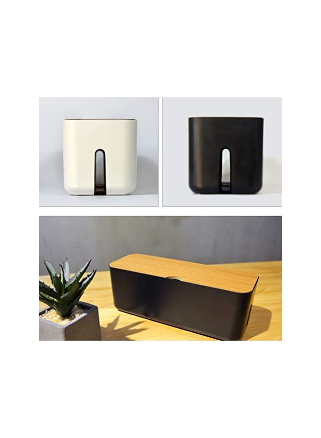 Yardwe صندوق إدارة الكابلات ومنظم الأسلاك لإخفاء أسلاك الطاقة والأسلاك الكهربائية من أجهزة الكمبيوتر والتلفزيون والمكتب آمن كهربائيًا باللون الأسود - Image 4