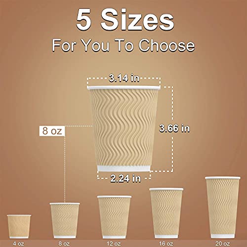 SEZ Premium Ripple Paper Cups for Wedding Event and Office Use(Brown,360 Ml) Pack of 50 - Image 5