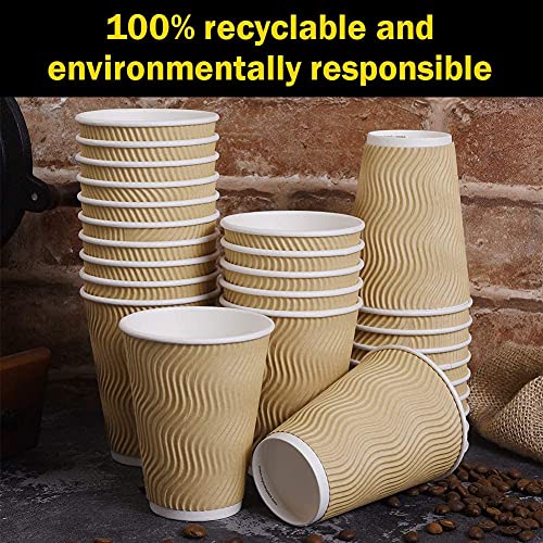 SEZ Premium Ripple Paper Cups for Wedding Event and Office Use(Brown,360 Ml) Pack of 50 - Image 4
