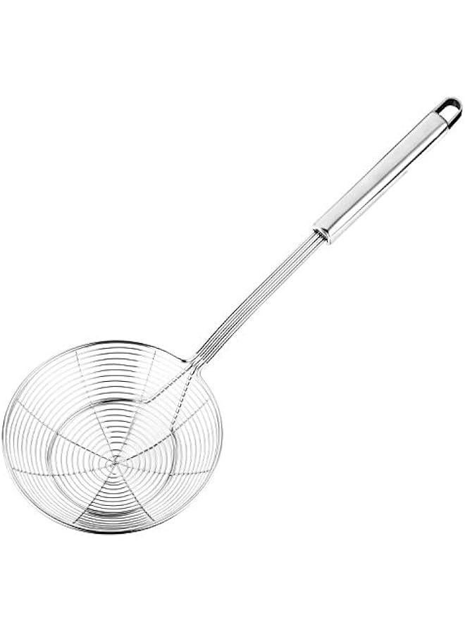 Hiware Solid Stainless Steel Spider Strainer Skimmer Ladle, Kitchen Utensils Wire Strainer Pasta Strainer Spoon, 7 Inch - Image 1