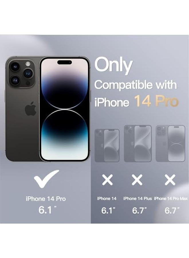جي تيك جراب سيليكون مغناطيسي لهاتف آيفون 14 برو مقاس 6.1 بوصة متوافق مع غطاء هاتف ماج سيف مع عدسة الكاميرا حماية كاملة باللون الأسود - Image 1
