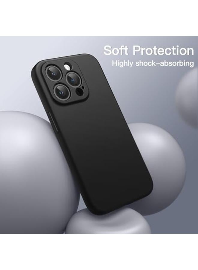 جي تيك جراب سيليكون مغناطيسي لهاتف آيفون 14 برو مقاس 6.1 بوصة متوافق مع غطاء هاتف ماج سيف مع عدسة الكاميرا حماية كاملة باللون الأسود - Image 4