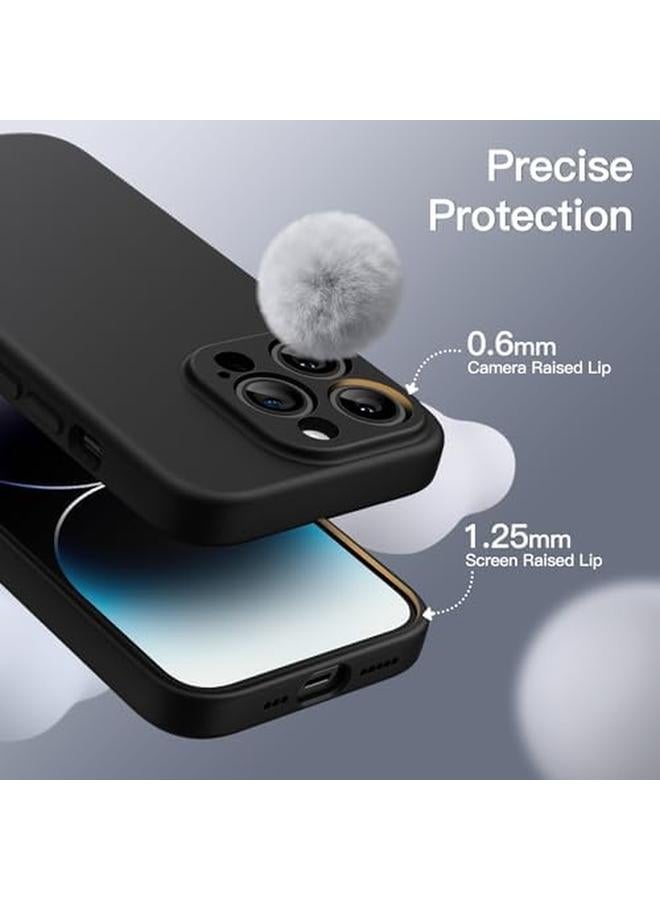 جي تيك جراب سيليكون مغناطيسي لهاتف آيفون 14 برو مقاس 6.1 بوصة متوافق مع غطاء هاتف ماج سيف مع عدسة الكاميرا حماية كاملة باللون الأسود - Image 5