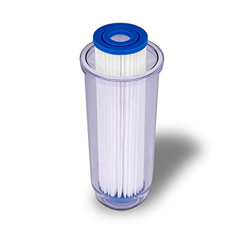 Ronaqua Dual Whole House Water Filter System, Transparent Standard Housings, Presser Relief Button, 3/4” Inlet/Outlet Brass Port, Meets NSF Standards & Regulations (5 Mic Pleated & Standard Sediment Filters) - Image 5