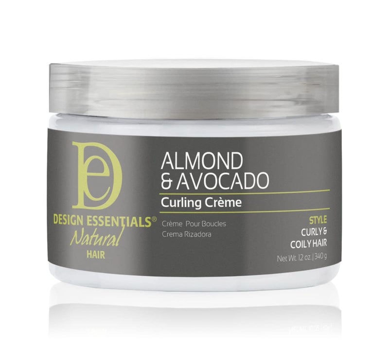 Design Essentials Almond & Avocado Curling CrÃ¨me, Curl Defining Cream for Curly & Coily Hair, Soft Hold & Shine, 12 oz - Image 1