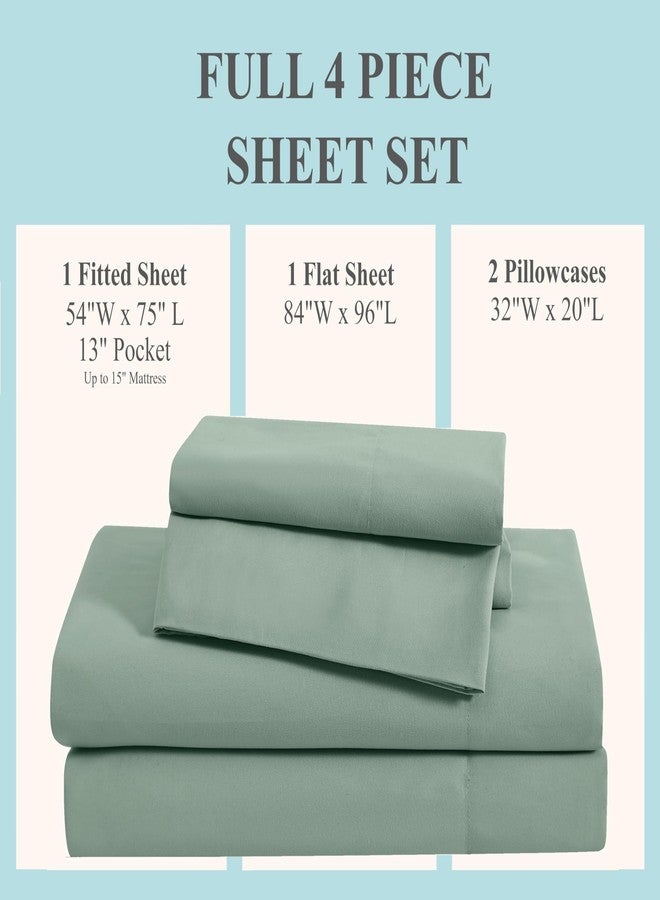 TRULY SOFT Everyday Sheet Set Green Polyester 4-Piece Full Sheet Set, Solid Color Themed, Adult Bedding, Oeko-TEX Certified - Image 4