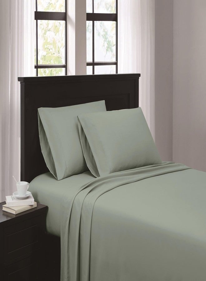 TRULY SOFT Everyday Sheet Set Green Polyester 4-Piece Full Sheet Set, Solid Color Themed, Adult Bedding, Oeko-TEX Certified - Image 1