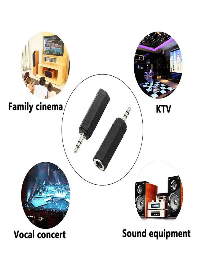 CERRXIAN 3.5mm 1/8 3 Pole Male Plug to 6.35mm 1/4 Inch Female Stereo Jack Audio Adapter Headphone Microphone Converter Connector-2 Pack - Image 3
