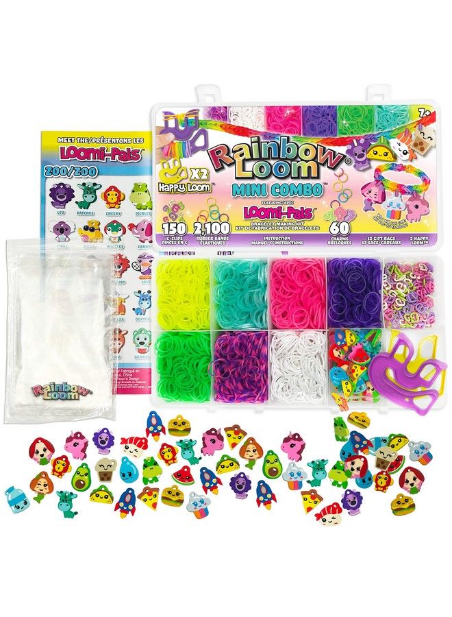 Rainbow Loom ® لومي بالز™ مجموعة ميني كومبو تحتوي على 60 سحرًا لطيفًا متنوعًا 1 لومي سعيد 2100 شريط ملون جميعها في حقيبة حمل للأولاد والبنات 7+ - Image 2