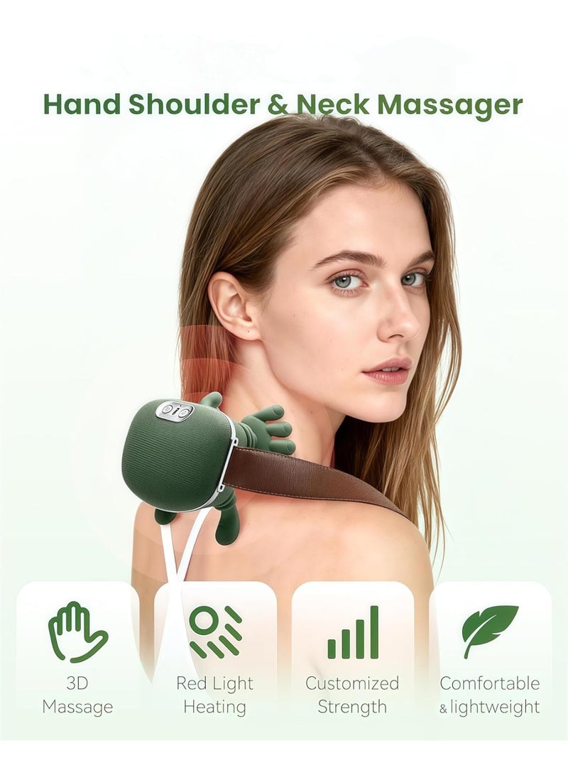 Ru syanl Hand-Shaped Shiatsu Neck and Shoulder Massager with Heat – Cordless Rechargeable Electric Massage Device for Back, Waist, and Legs Pain Relief - Image 2